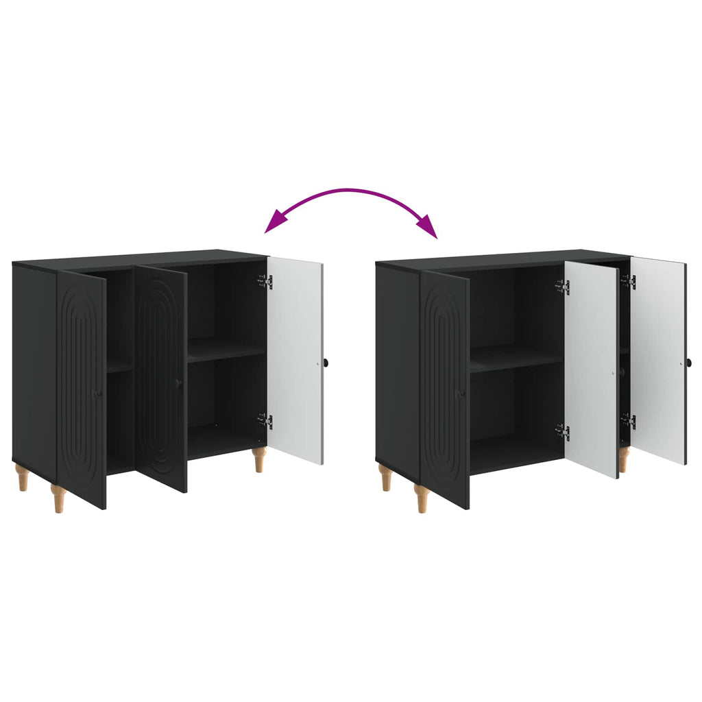 Sideboard Schwarz 89 x 34,5 x 80 cm Holzwerkstoff