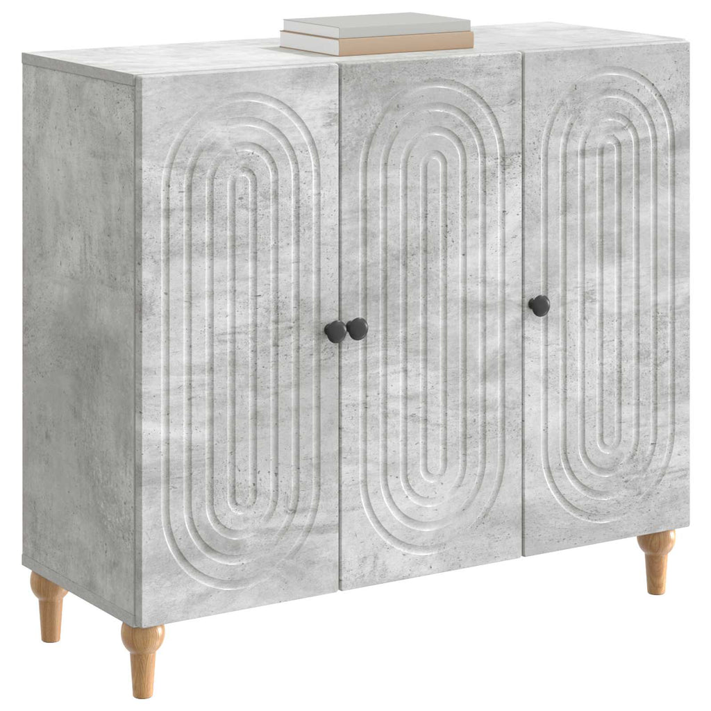 Sideboard Betongrau 89 x 34,5 x 80 cm Holzwerkstoff