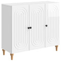 Sideboard Hochglanz Weiß 89 x 34,5 x 80 cm Holzwerkstoff