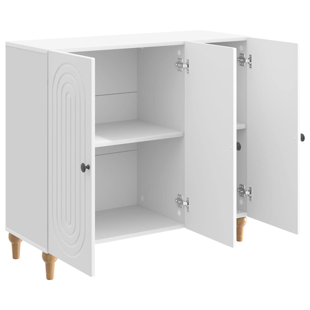 Sideboard Hochglanz Weiß 89 x 34,5 x 80 cm Holzwerkstoff
