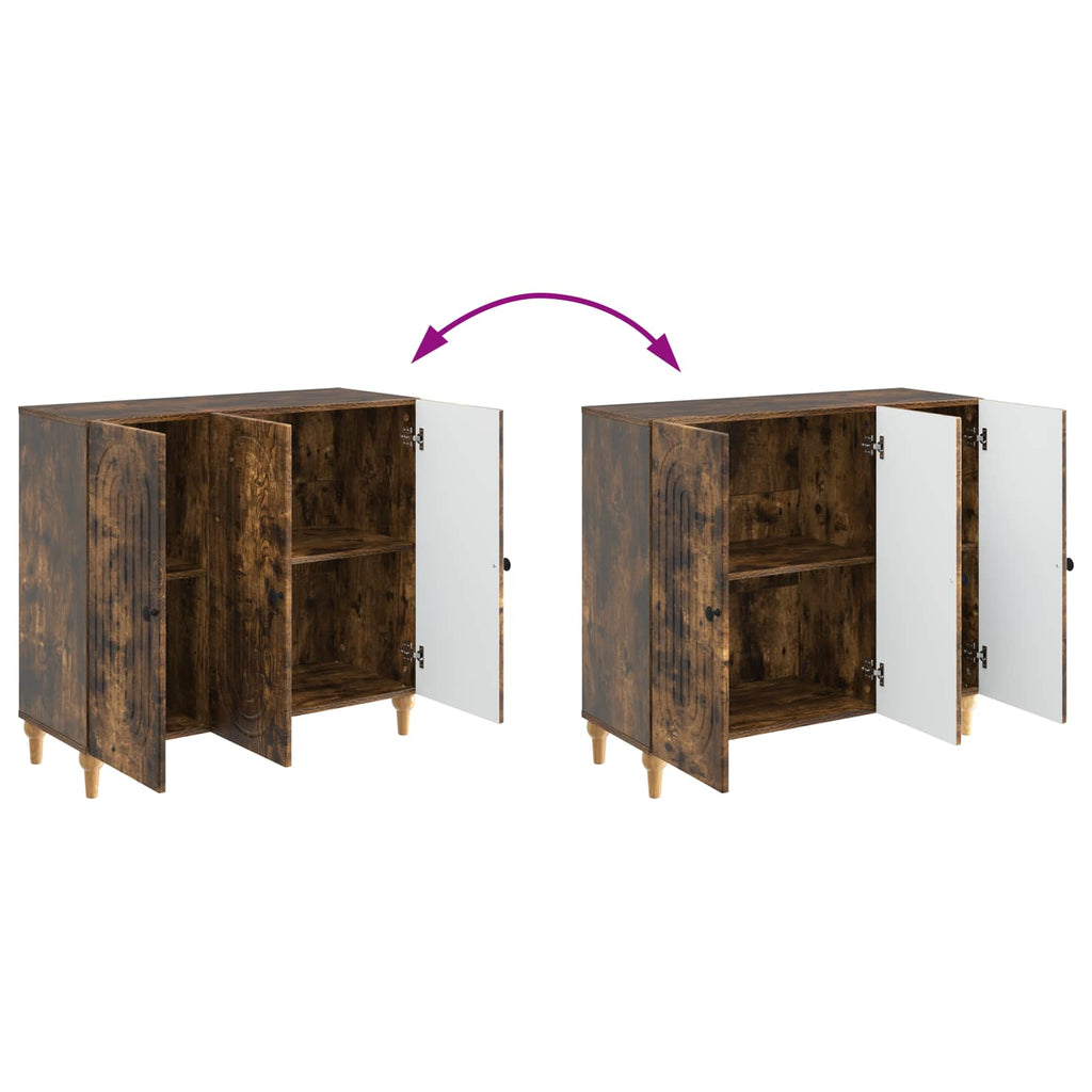 Sideboard Geräucherte Eiche 89 x 34,5 x 80 cm Holzwerkstoff