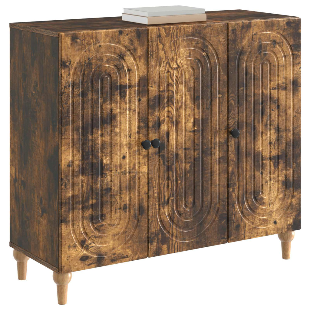 Sideboard Geräucherte Eiche 89 x 34,5 x 80 cm Holzwerkstoff