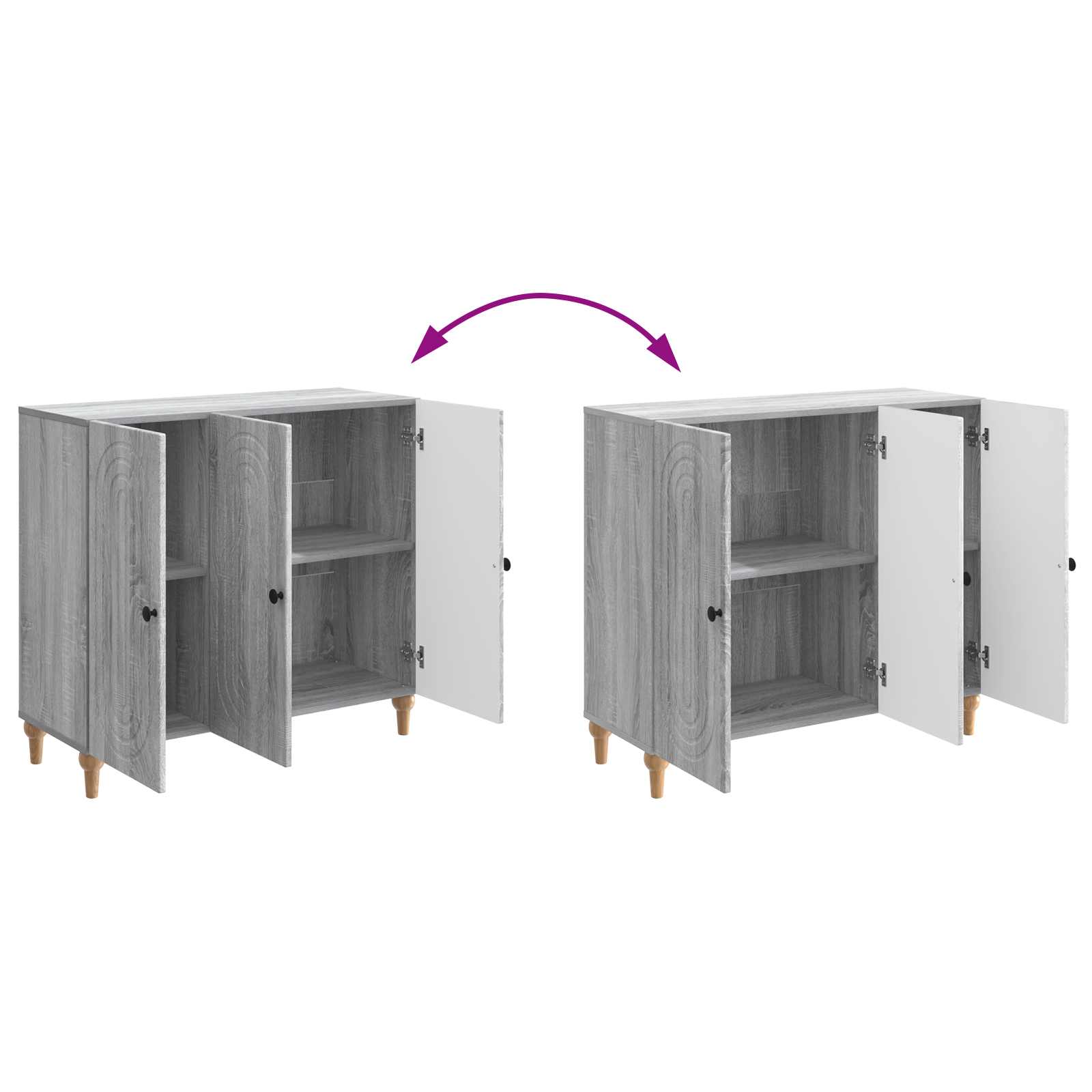 Sideboard Graues Sonoma 89 x 34,5 x 80 cm Holzwerkstoff