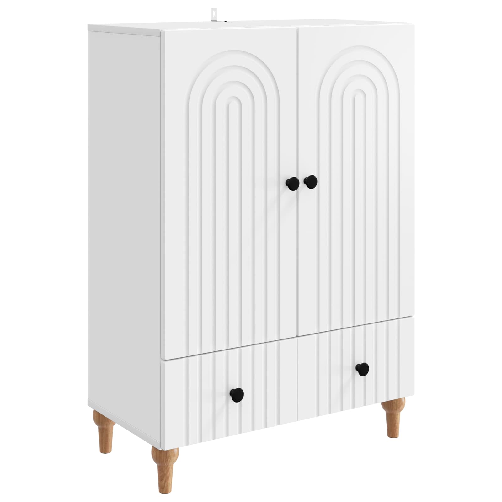 Sideboard mit Schubladen Weiß 66 x 34,5 x 95 cm Holzwerkstoff