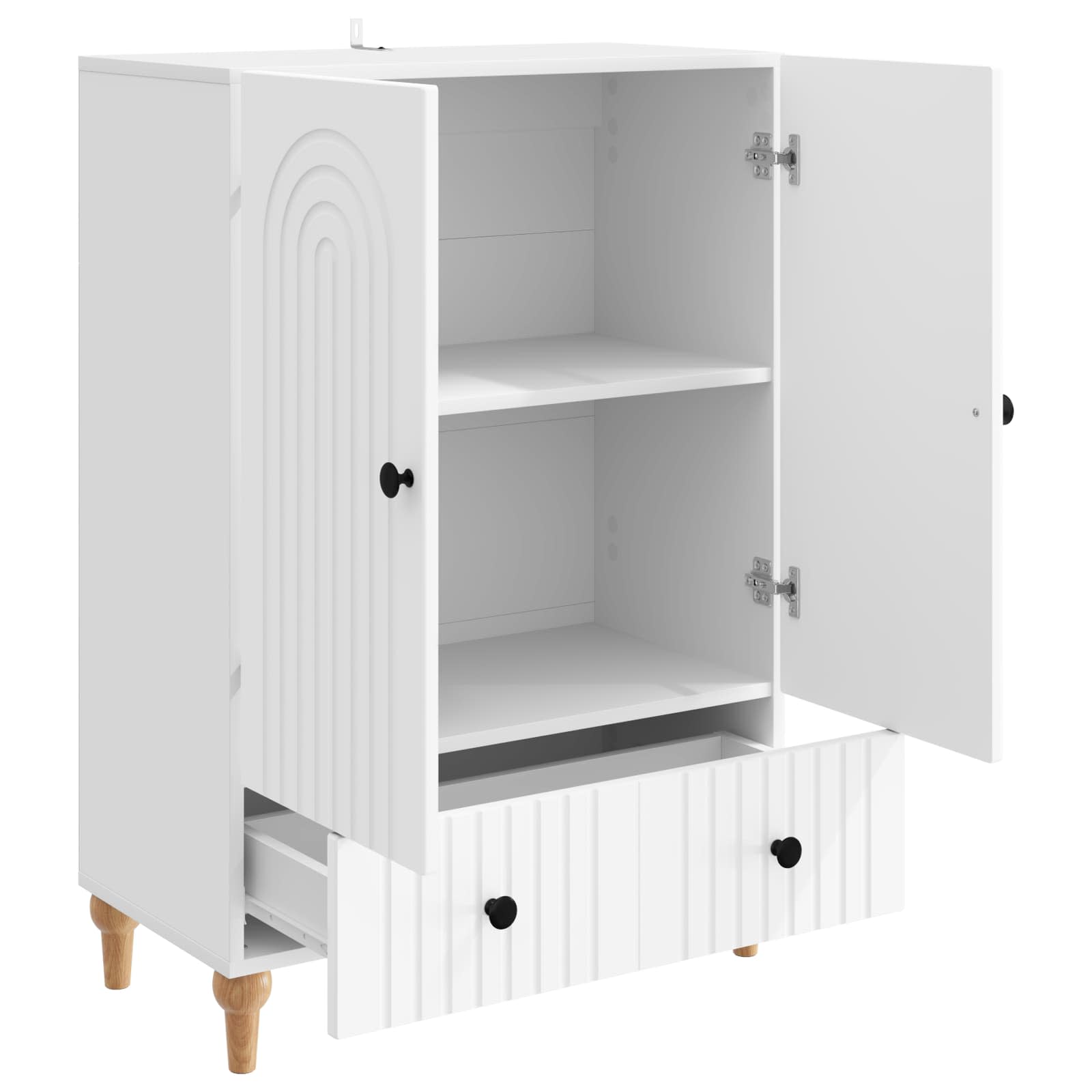 Sideboard mit Schubladen Weiß 66 x 34,5 x 95 cm Holzwerkstoff