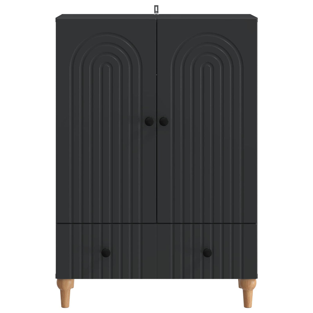 Sideboard Schwarz 66 x 34,5 x 95 cm Holzwerkstoff