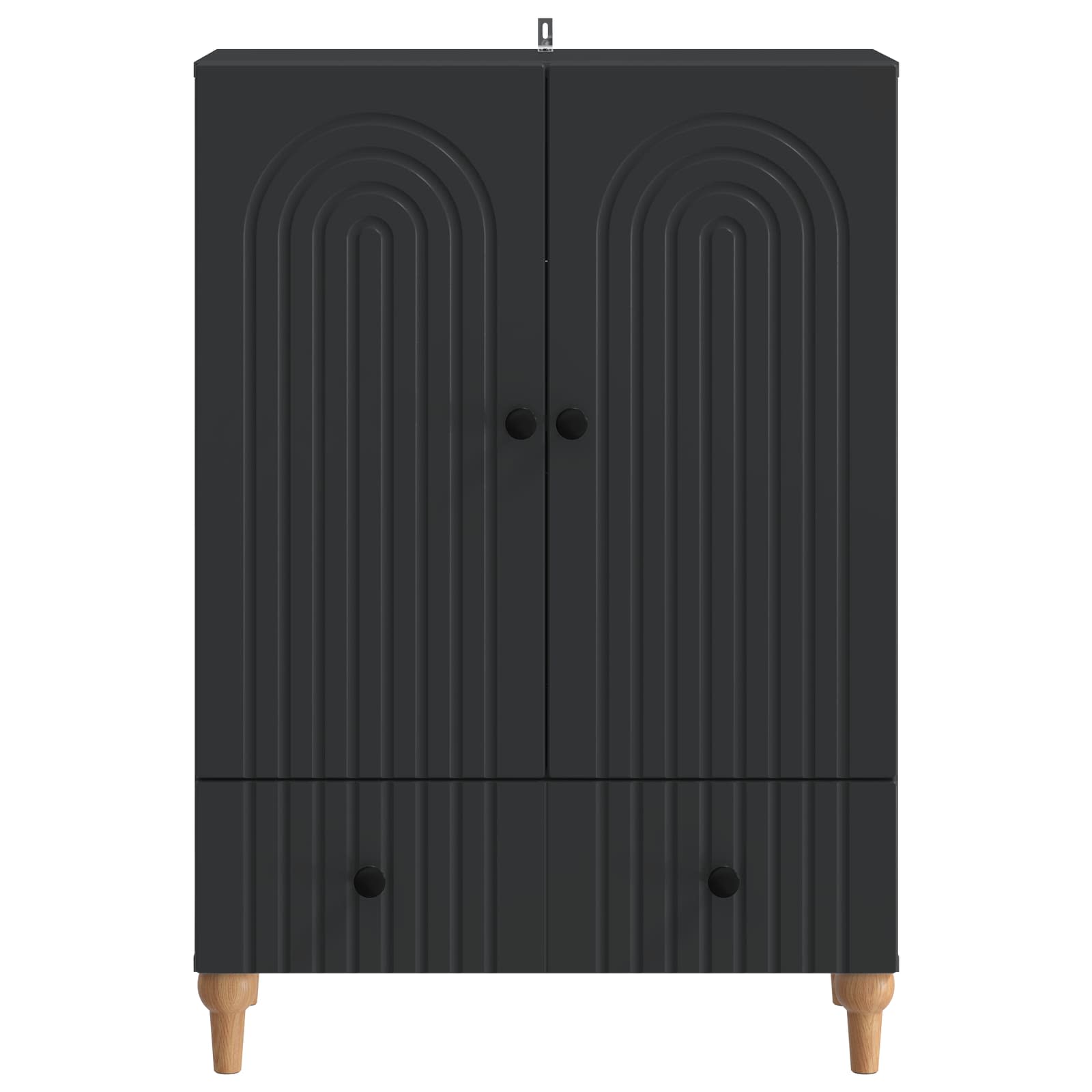 Sideboard Schwarz 66 x 34,5 x 95 cm Holzwerkstoff