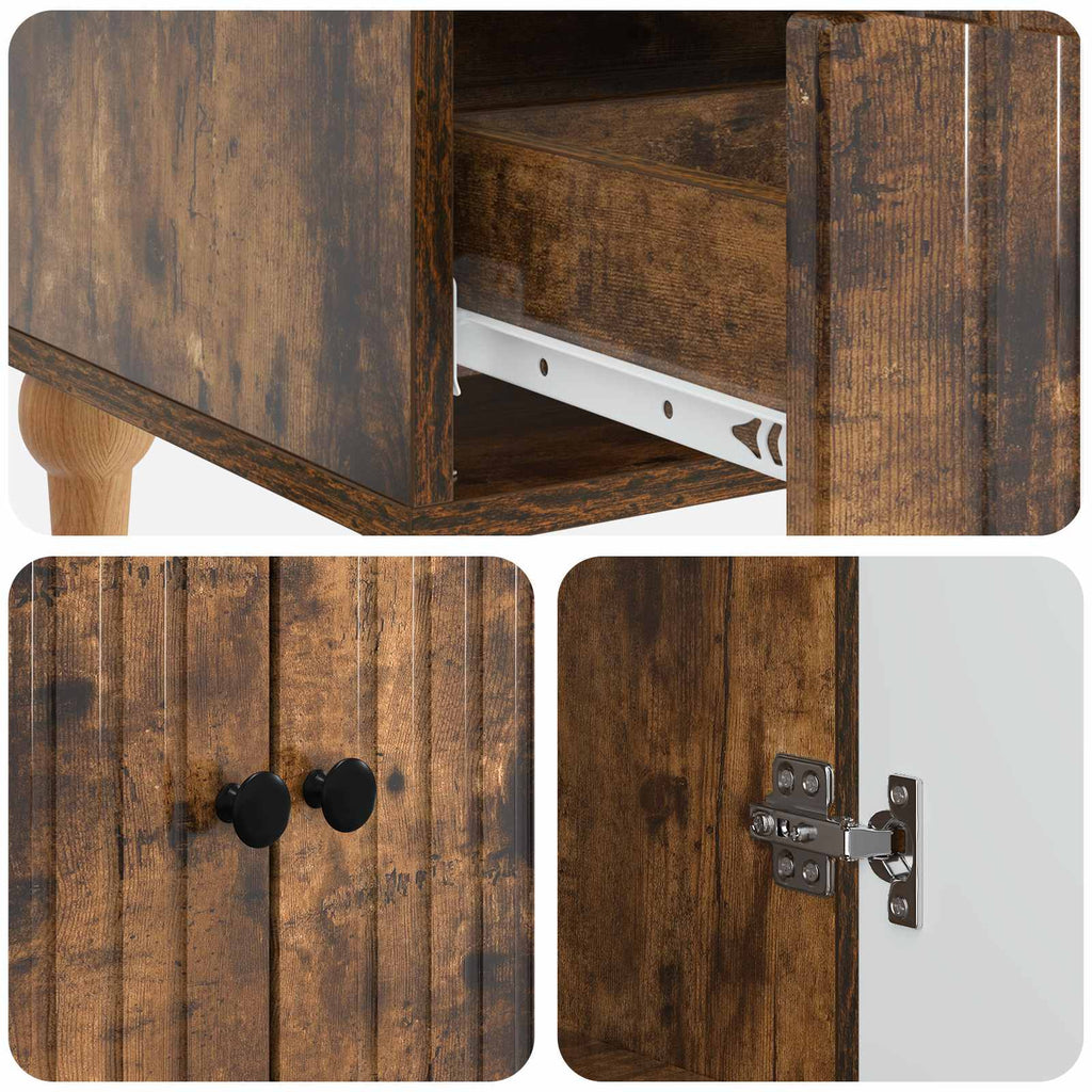 Sideboard Geräucherte Eiche 66 x 34,5 x 95 cm Holzwerkstoff