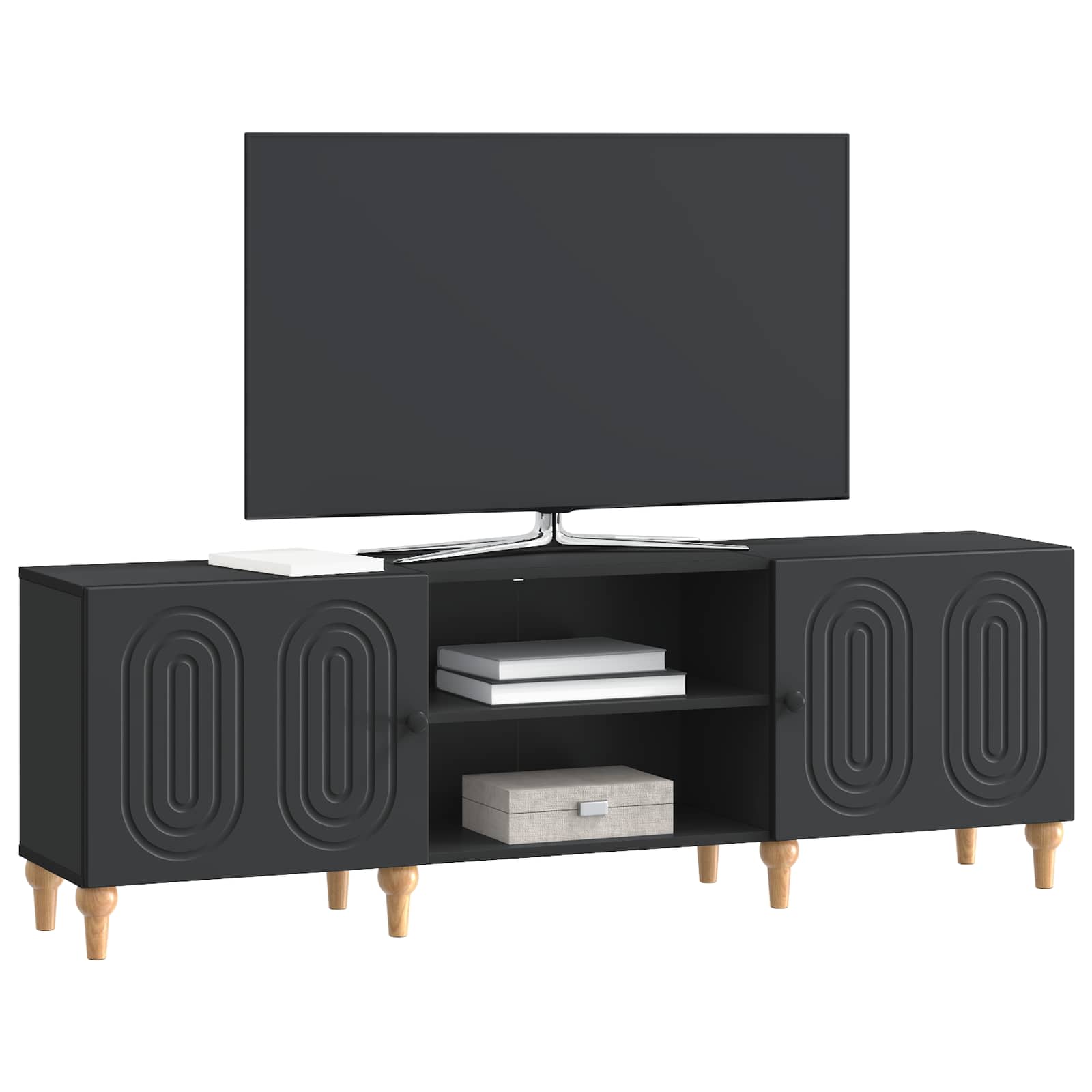 TV-Schränk Schwarz 150 x 31 x 50 cm Holzwerkstoff
