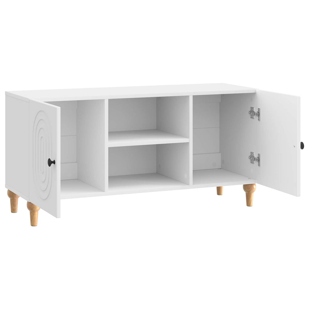 TV-Schränk Hochglanz Weiß 102 x 34,5 x 50 cm Holzwerkstoff