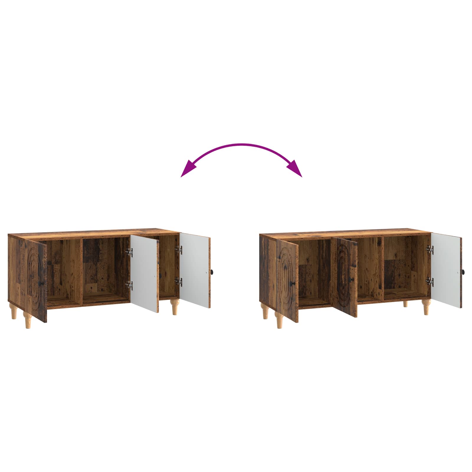 TV-Schränk Altholz 99 x 34,5 x 50 cm Holzwerkstoff