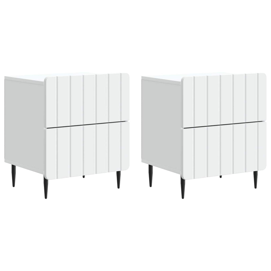 Nachttisch 2 pcs Weiß 43 x 34,5 x 49,5 cm Holzwerkstoff