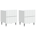 Nachttisch 2 pcs Weiß 43 x 34,5 x 49,5 cm Holzwerkstoff