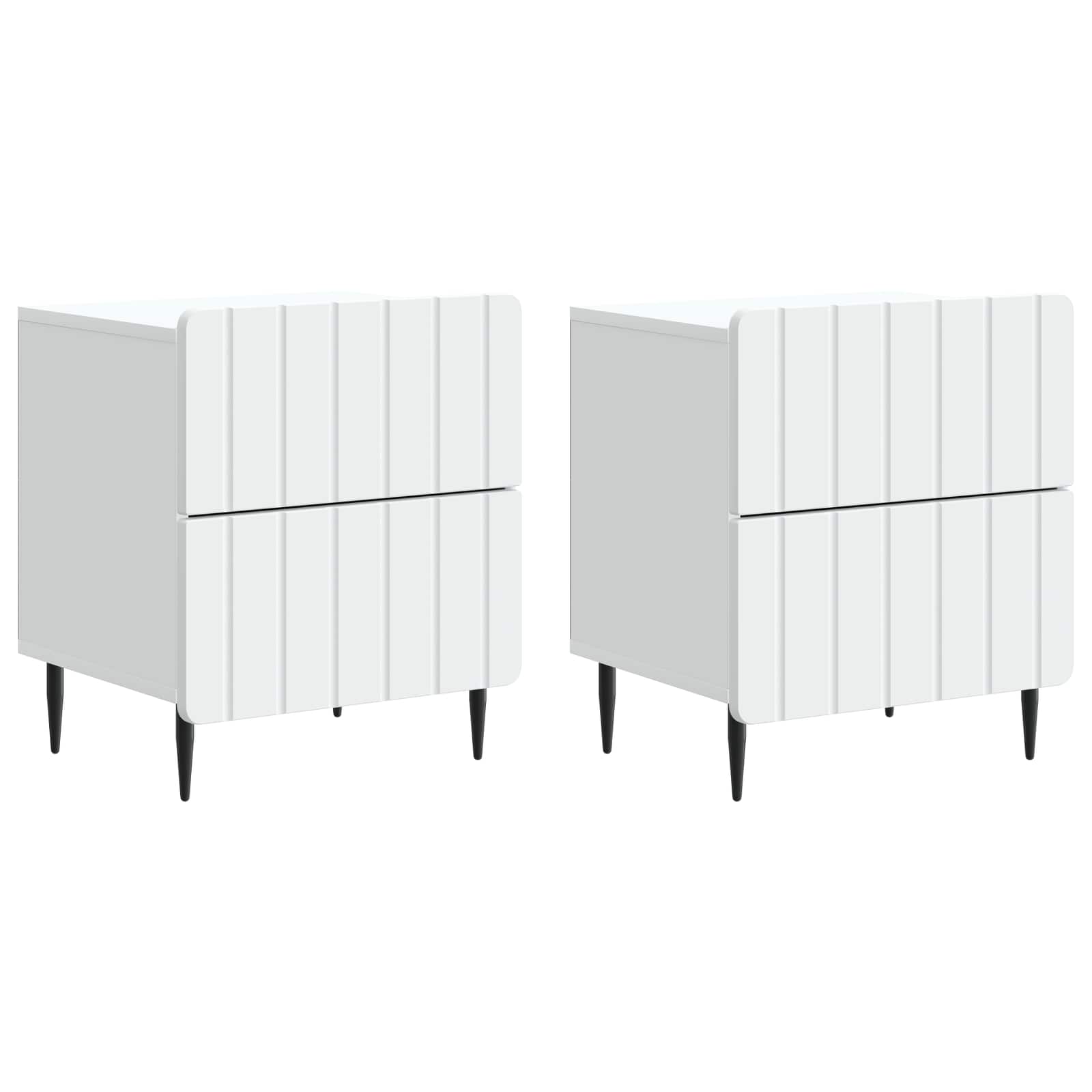 Nachttisch 2 pcs Weiß 43 x 34,5 x 49,5 cm Holzwerkstoff