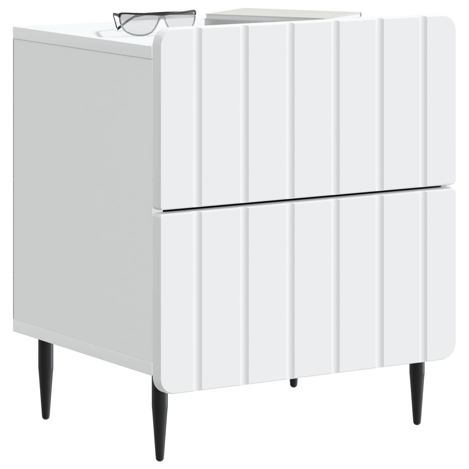 Nachttisch 2 pcs Weiß 43 x 34,5 x 49,5 cm Holzwerkstoff