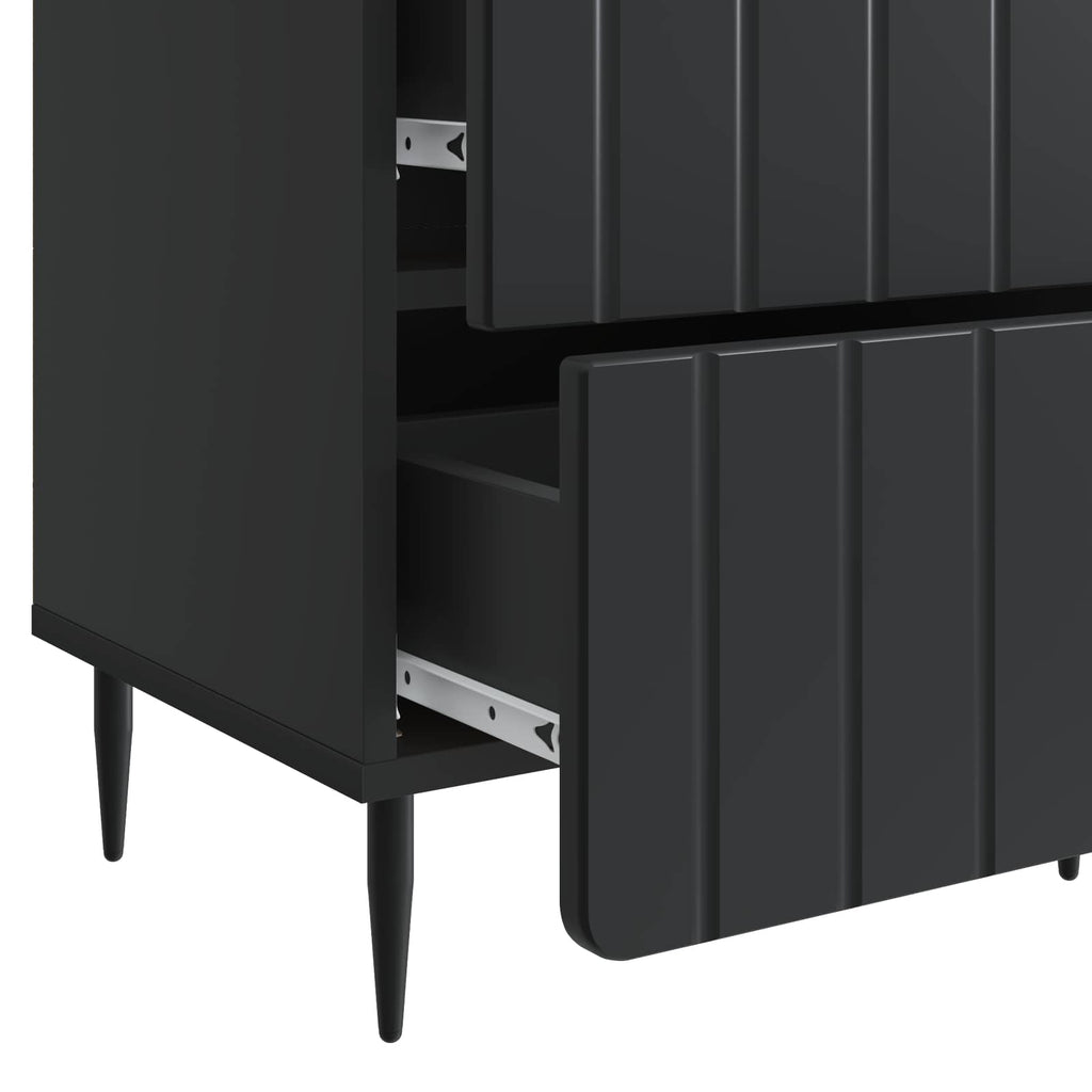 Nachttisch 2 pcs Schwarz 43 x 34,5 x 49,5 cm Holzwerkstoff