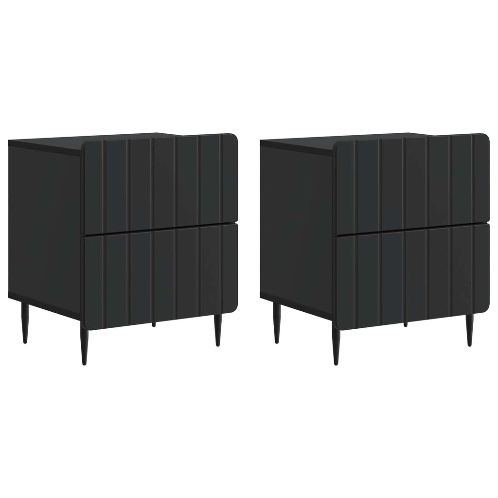 Nachttisch 2 pcs Schwarz 43 x 34,5 x 49,5 cm Holzwerkstoff