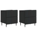 Nachttisch 2 pcs Schwarz 43 x 34,5 x 49,5 cm Holzwerkstoff