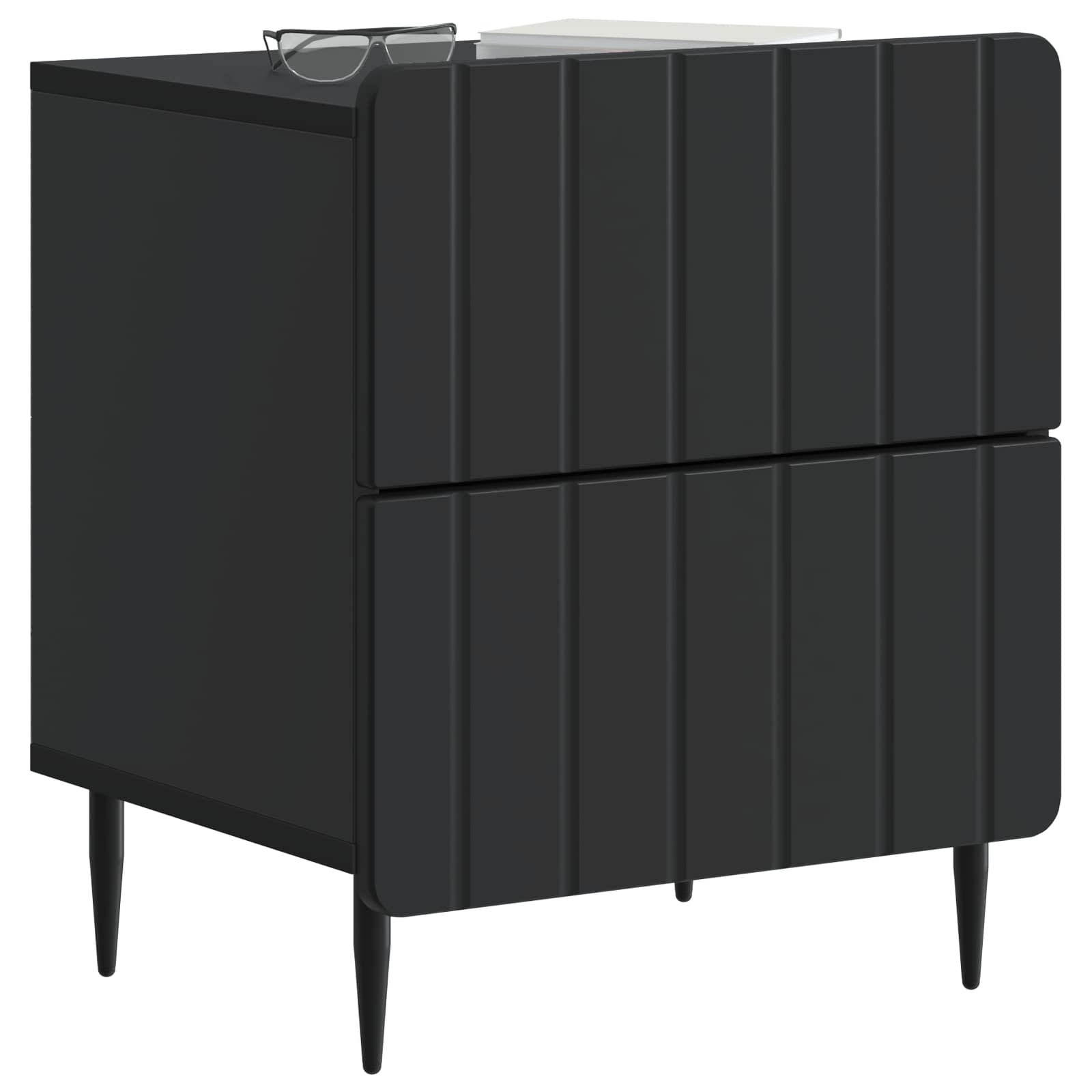 Nachttisch 2 pcs Schwarz 43 x 34,5 x 49,5 cm Holzwerkstoff