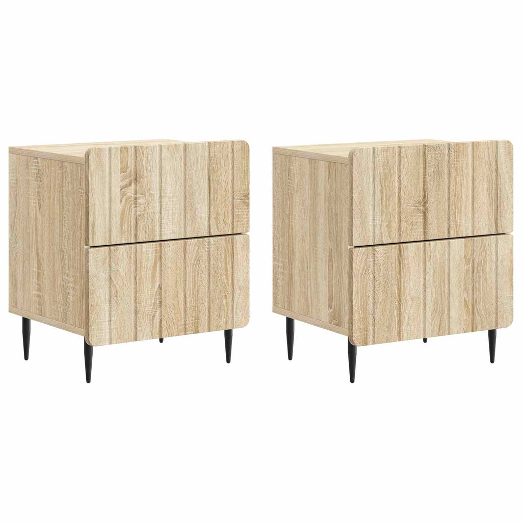 Nachttisch 2 pcs Sonoma-Eiche 43 x 34,5 x 49,5 cm Holzwerkstoff
