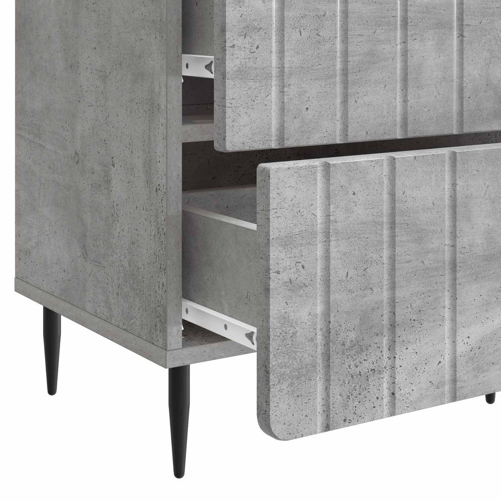 Nachttisch Betongrau 43 x 34,5 x 49,5 cm Holzwerkstoff