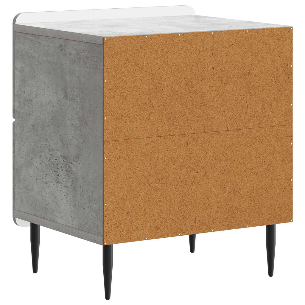Nachttisch 2 pcs Betongrau 43 x 34,5 x 49,5 cm Holzwerkstoff