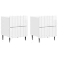 Nachttisch 2 pcs Hochglanz Weiß 43 x 34,5 x 49,5 cm