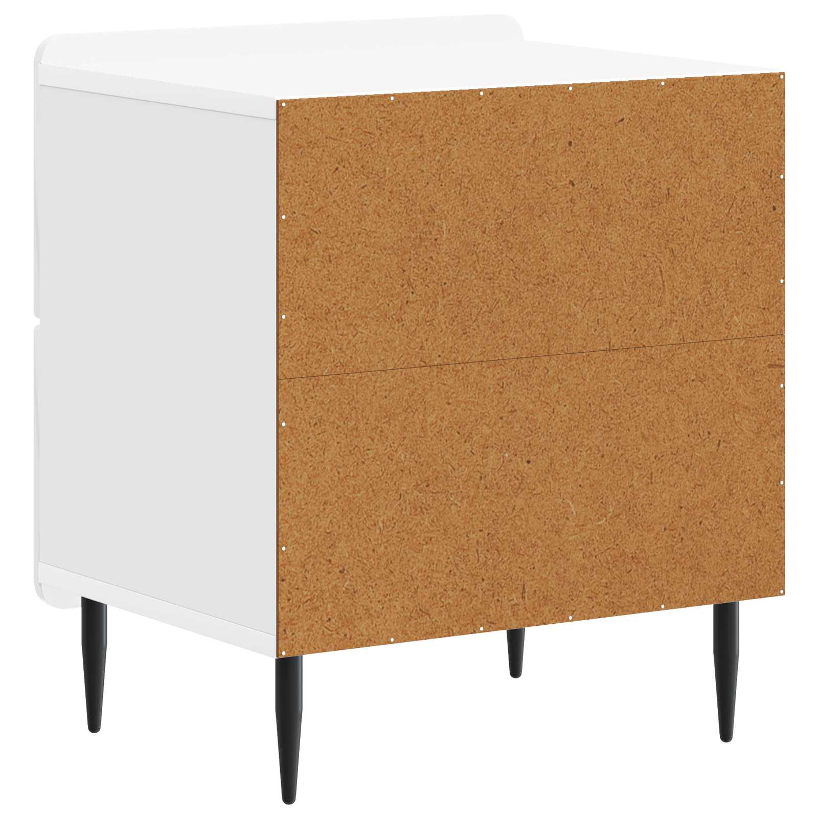 Nachttisch 2 pcs Hochglanz Weiß 43 x 34,5 x 49,5 cm