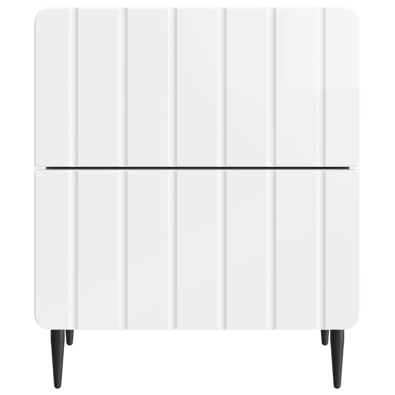 Nachttisch 2 pcs Hochglanz Weiß 43 x 34,5 x 49,5 cm