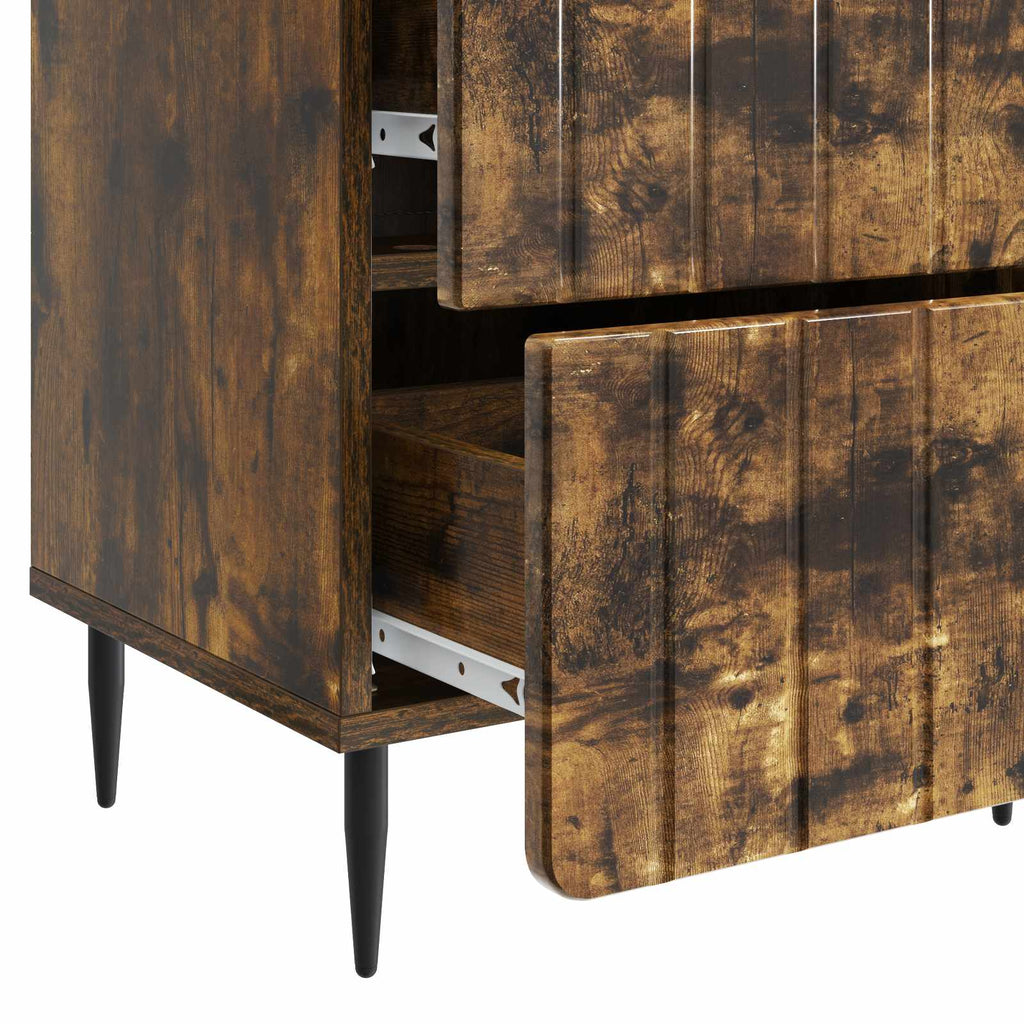 Nachttisch 2 pcs Geräucherte Eiche 43 x 34,5 x 49,5 cm
