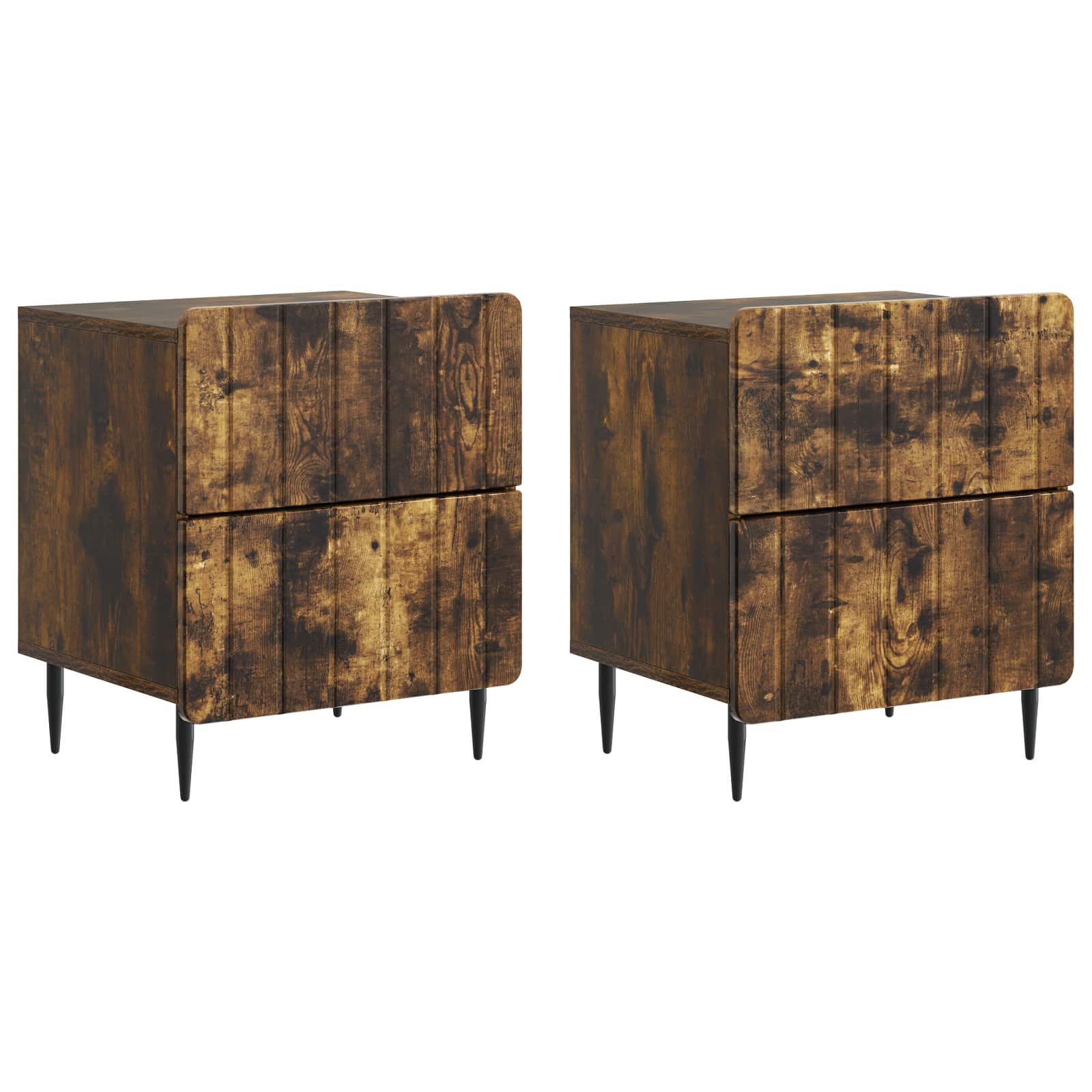 Nachttisch 2 pcs Geräucherte Eiche 43 x 34,5 x 49,5 cm