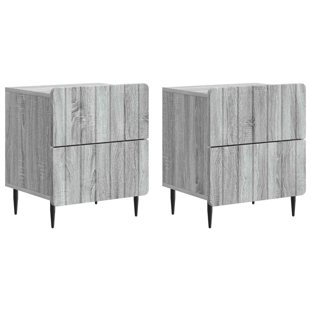 Nachttisch 2 pcs Graues Sonoma 43 x 34,5 x 49,5 cm