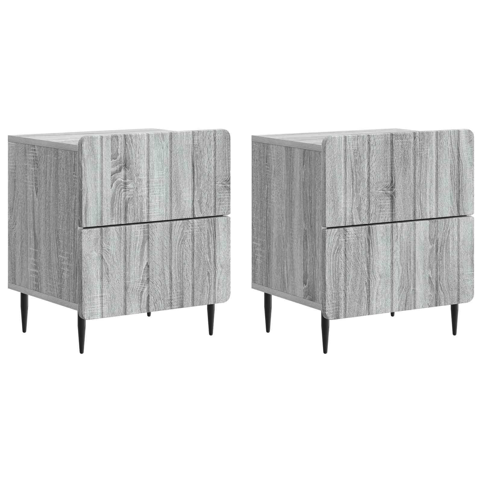 Nachttisch 2 pcs Graues Sonoma 43 x 34,5 x 49,5 cm