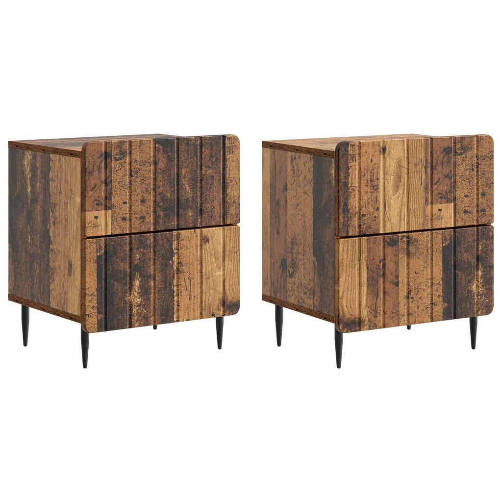 Nachttisch 2 pcs Altholz 43 x 34,5 x 49,5 cm Holzwerkstoff