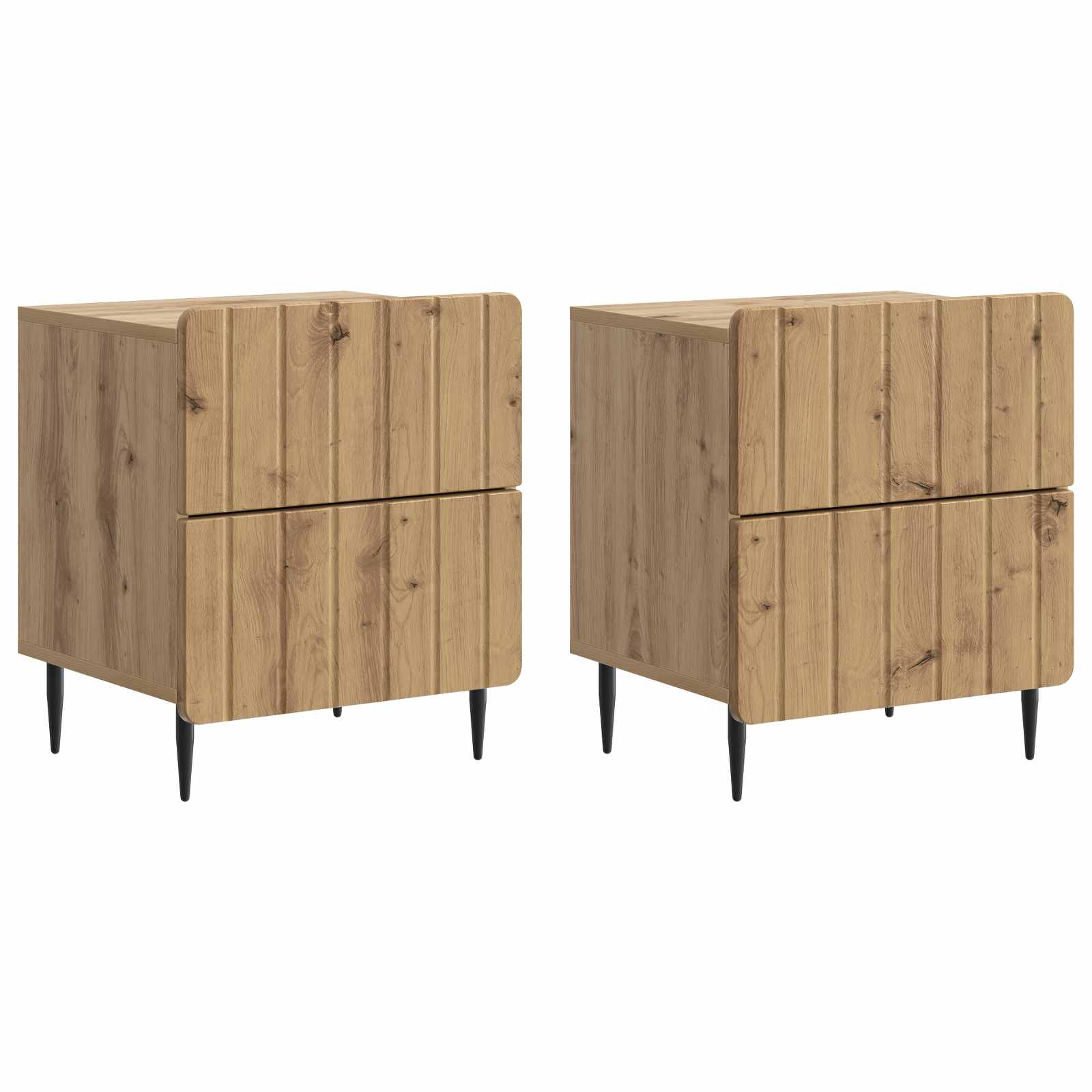Nachttisch 2 pcs Artisan-Eiche 43 x 34,5 x 49,5 cm