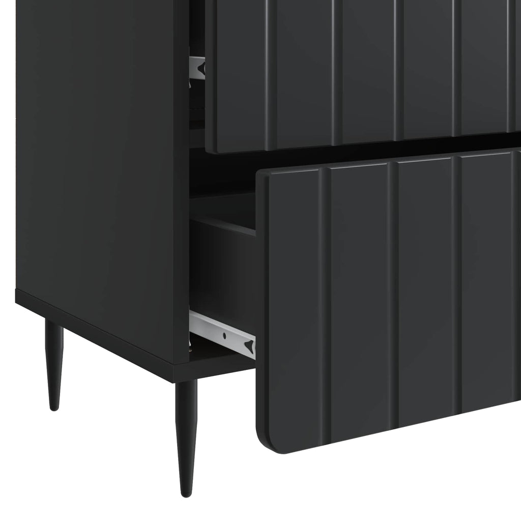 Nachttisch Schwarz 62 x 34,5 x 49,5 cm Holzwerkstoff