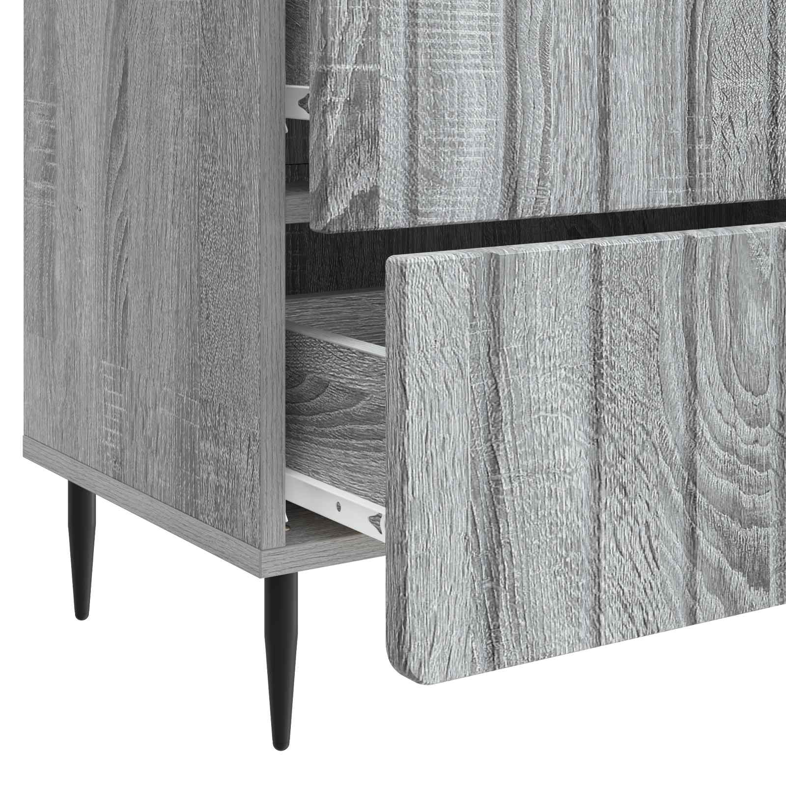 Nachttisch Graues Sonoma 62 x 34,5 x 49,5 cm Holzwerkstoff