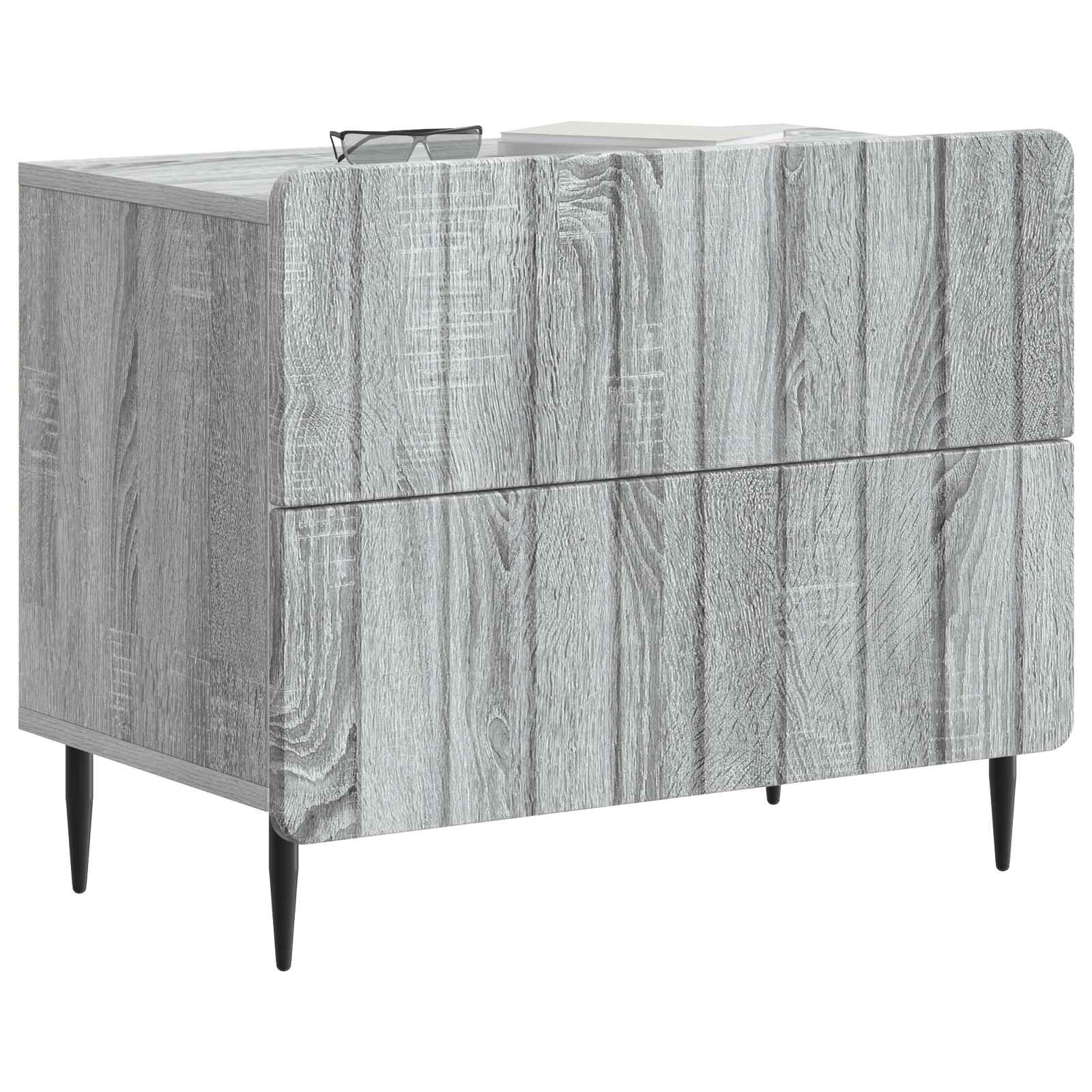 Nachttisch Graues Sonoma 62 x 34,5 x 49,5 cm Holzwerkstoff