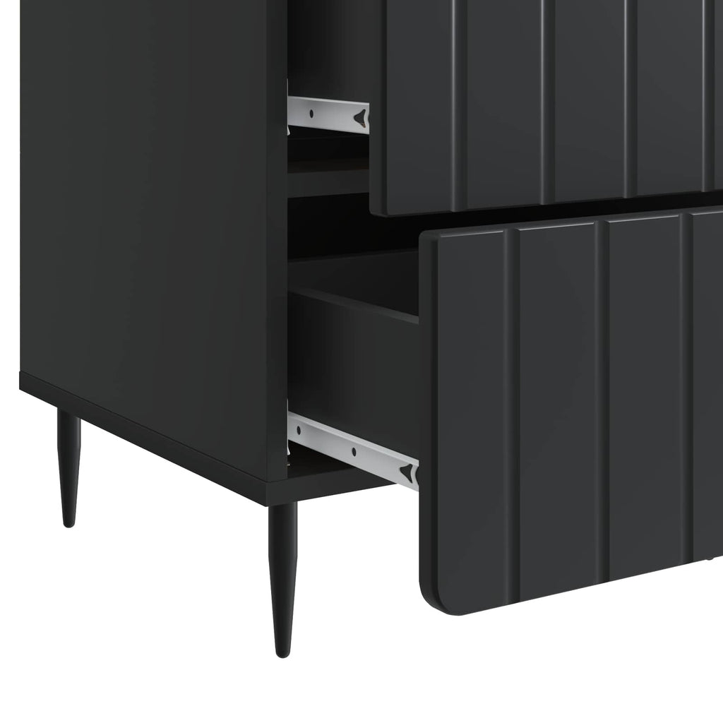 Nachttisch mit Schubladen Schwarz 43 x 41 x 68 cm Holzwerkstoff