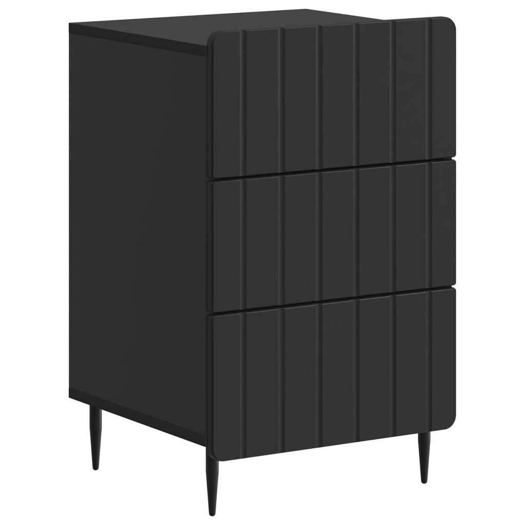 Nachttisch mit Schubladen Schwarz 43 x 41 x 68 cm Holzwerkstoff