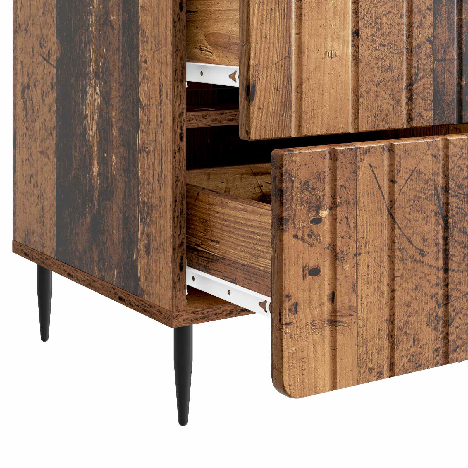 Nachttisch mit Schubladen Altholz 43 x 41 x 68 cm Holzwerkstoff