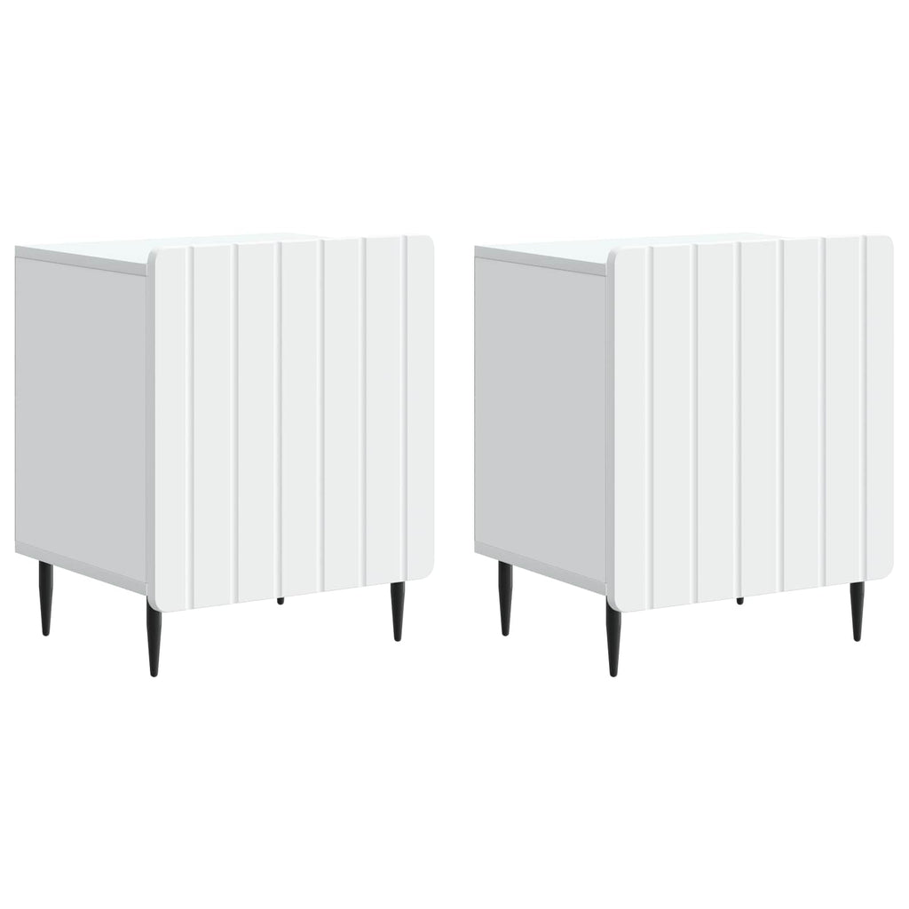 Nachttisch 2 pcs Weiß 43 x 34,5 x 52 cm Holzwerkstoff