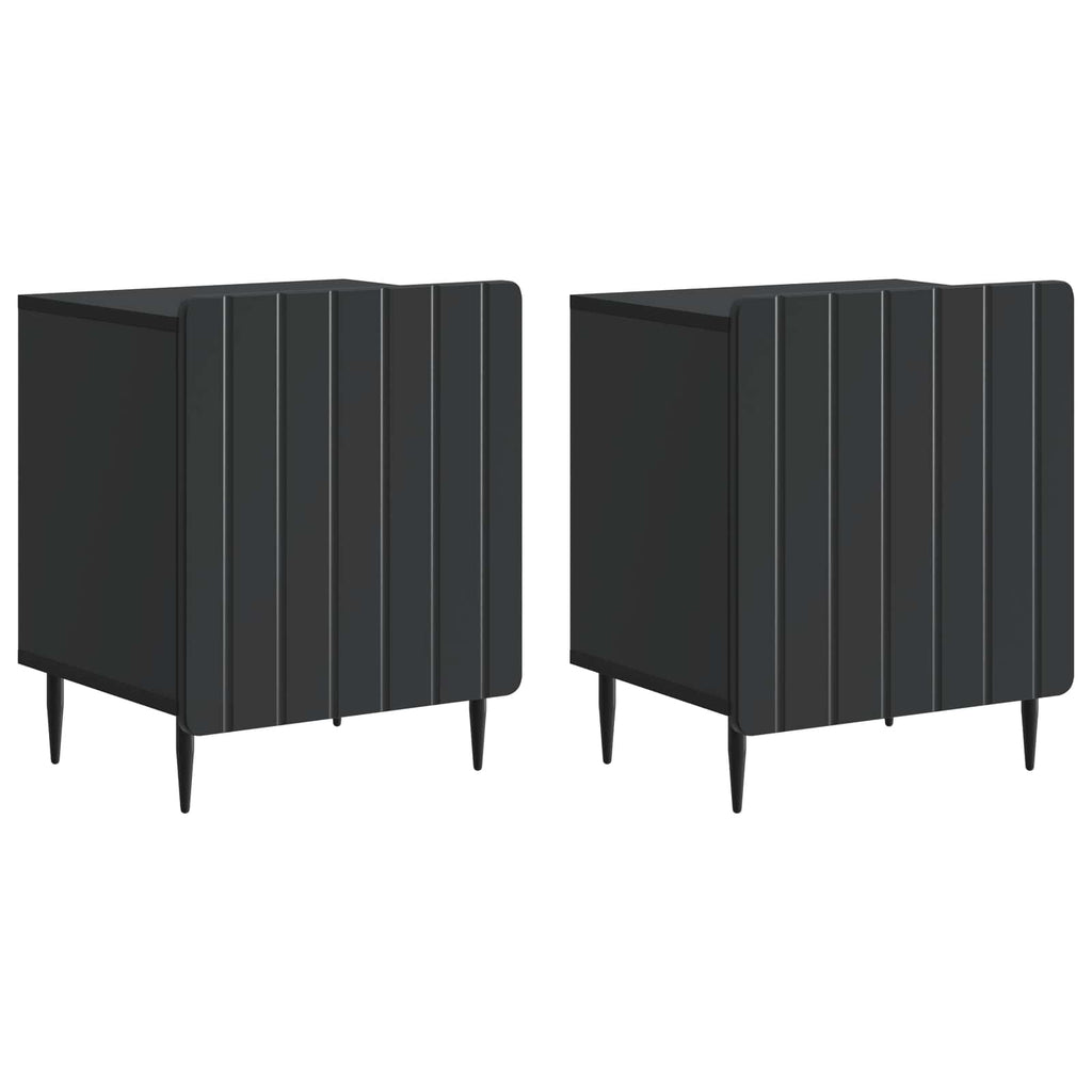 Nachttisch 2 pcs Schwarz 43 x 34,5 x 52 cm Holzwerkstoff