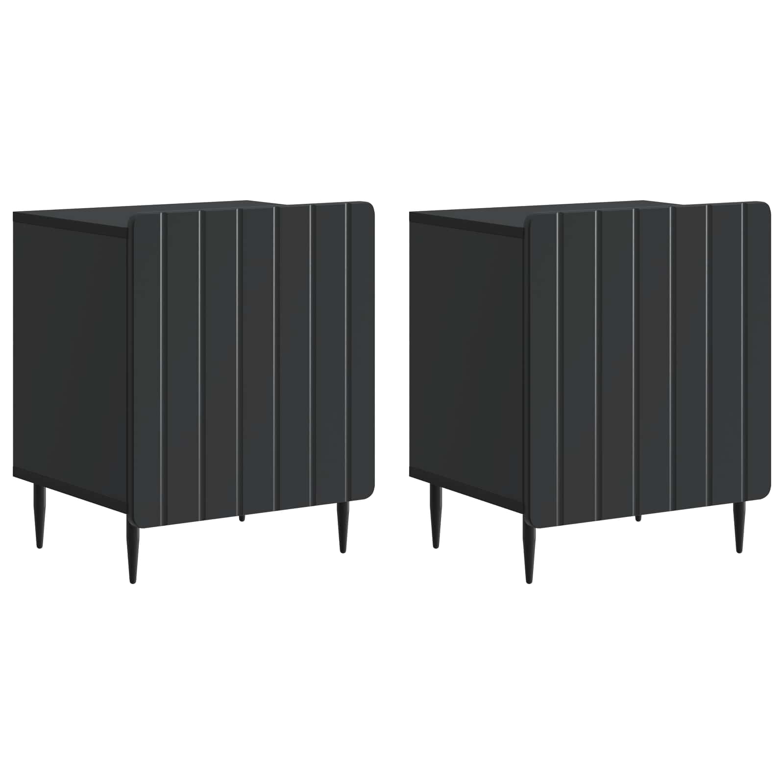 Nachttisch 2 pcs Schwarz 43 x 34,5 x 52 cm Holzwerkstoff