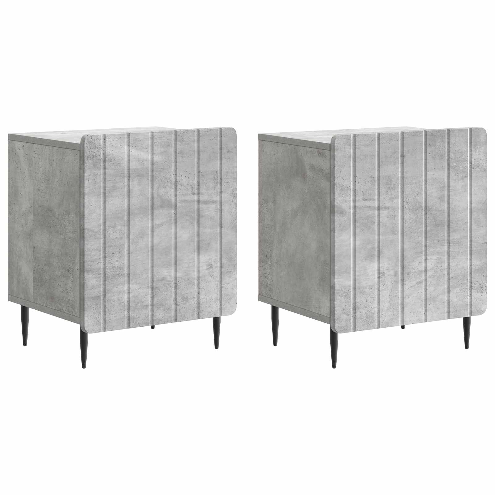 Nachttisch 2 pcs Betongrau 43 x 34,5 x 52 cm Holzwerkstoff