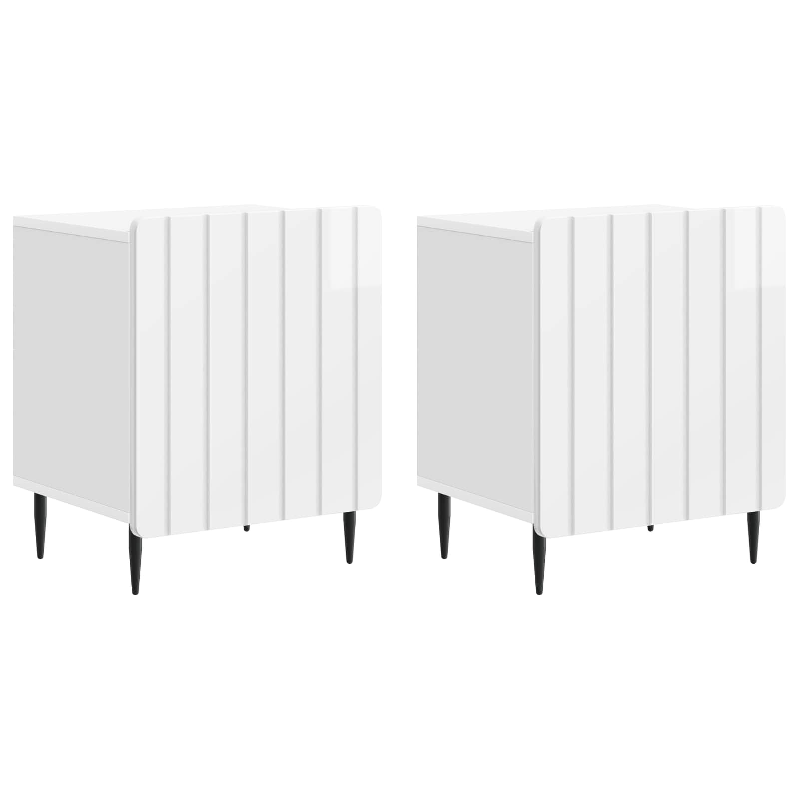 Nachttisch 2 pcs Hochglanz Weiß 43 x 34,5 x 52 cm Holzwerkstoff