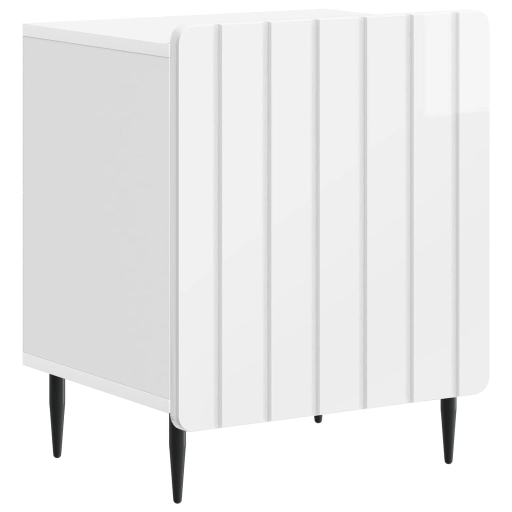Nachttisch 2 pcs Hochglanz Weiß 43 x 34,5 x 52 cm Holzwerkstoff