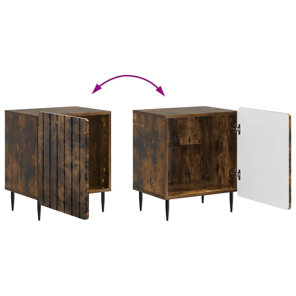 Nachttisch 2 pcs Geräucherte Eiche 43 x 34,5 x 52 cm