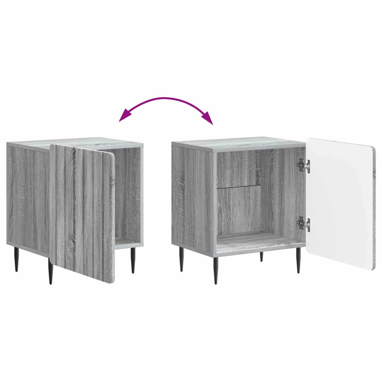 Nachttisch 2 pcs Graues Sonoma 43 x 34,5 x 52 cm Holzwerkstoff
