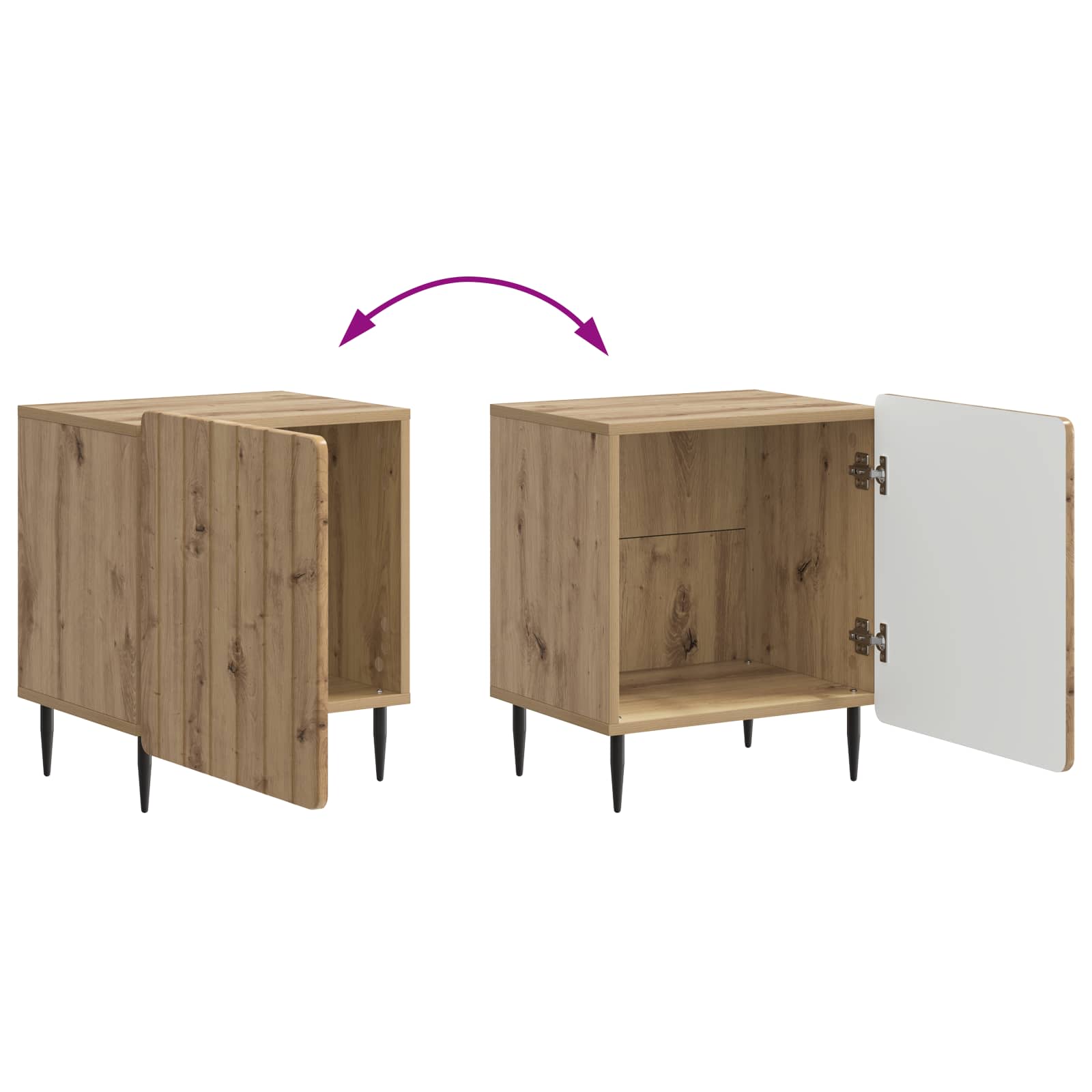 Nachttisch 2 pcs Artisan-Eiche 43 x 34,5 x 52 cm Holzwerkstoff
